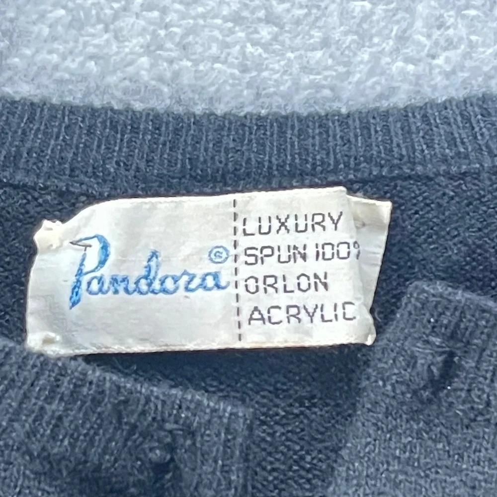 Pandora Black Beaded Sweater‎ Jacket M Vintage Look Gallery Chic Statement Layer